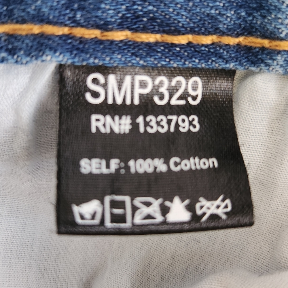 POL Patchwork Raw Hem Blue Jeans - image 14